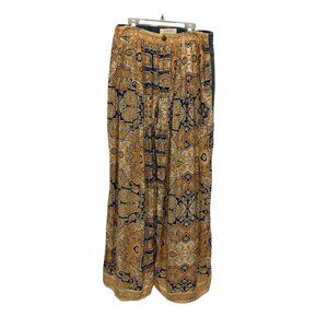 We The Free Women Jeans Size 25 Wide Leg Paisley Rayon Denim Pants Coming Going